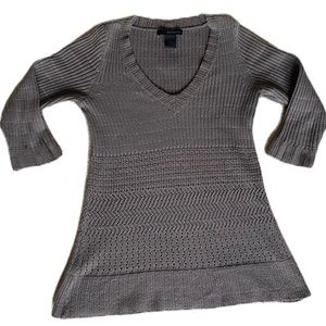 Calvin Klein tunic sweater v-neck metallic thread Medium